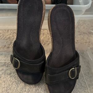 Merrell Black Slide Sandals with Buckle